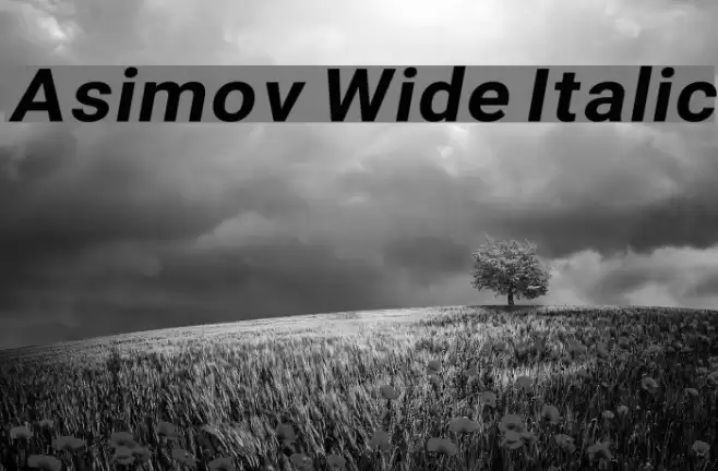Asimov Wide Italic Font examples