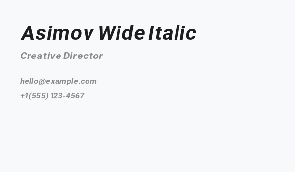 Asimov Wide Italic Business Card