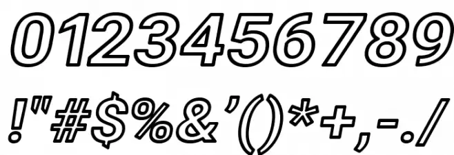 Asimov Wide Outline Italic Font OTHER CHARS