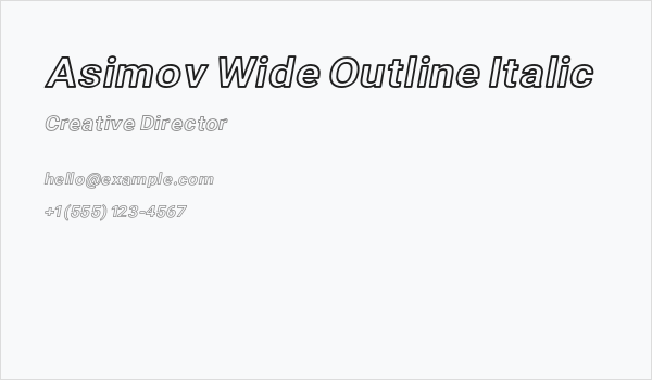 Asimov Wide Outline Italic Business Card