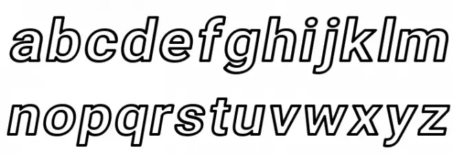 Asimov Wide Outline Italic フォント 小文字