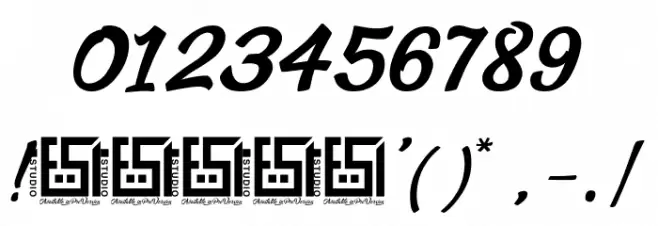 Asiyah Script Font OTHER CHARS