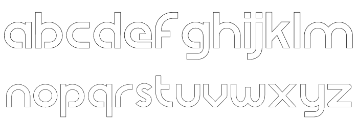 Aslina Outline Font LOWERCASE