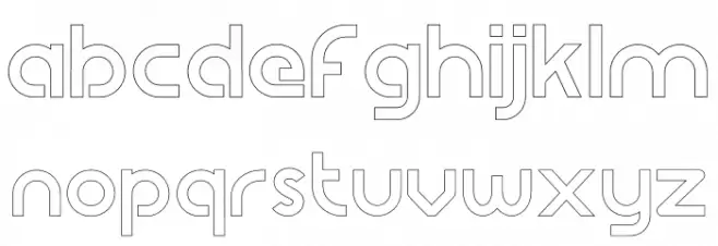 Aslina Outline Caratteri MINUSCOLO