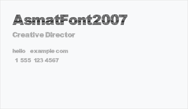 AsmatFont2007 Business Card