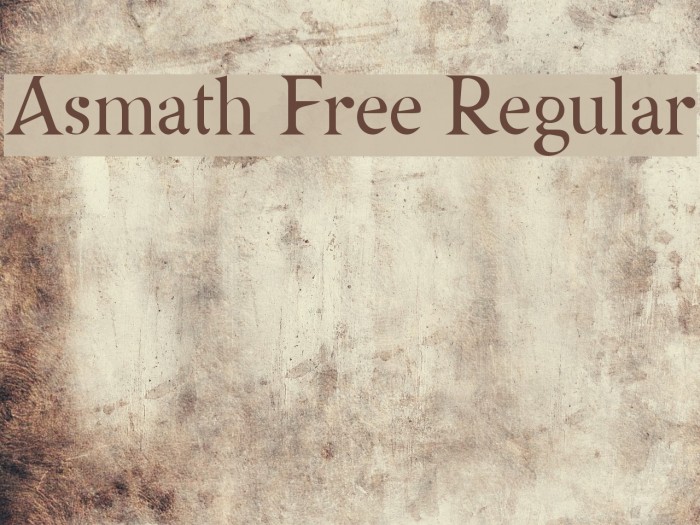 Asmath Free Regular फ़ॉन्ट examples