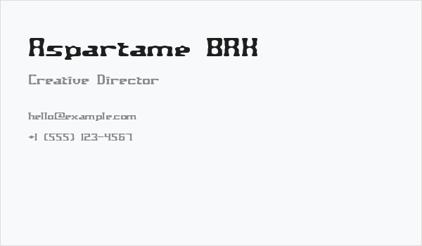 Aspartame BRK Business Card