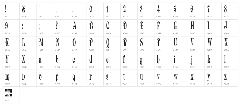 AspenFont Character Map