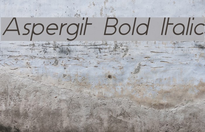 Aspergit Bold Italic Font examples