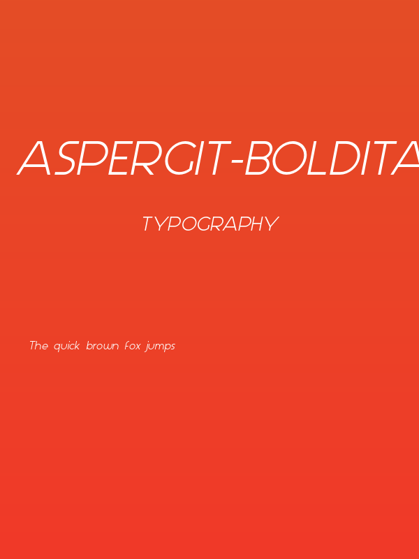 Aspergit-BoldItalic Poster