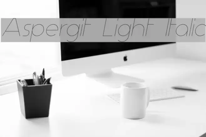 Aspergit Light Italic Font examples