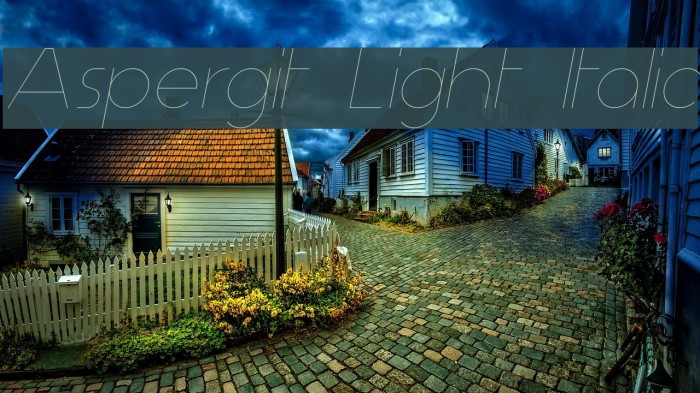 Aspergit Light Italic Font examples