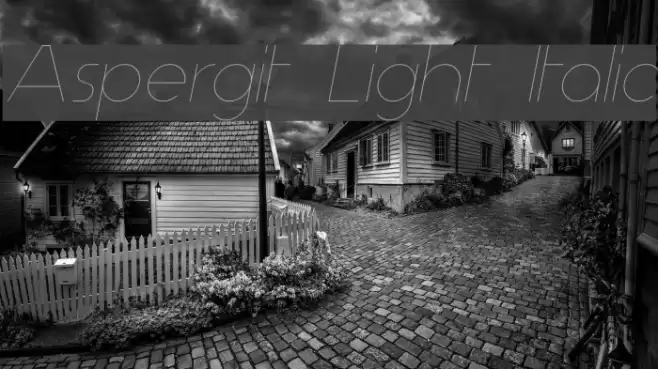 Aspergit Light Italic Font examples