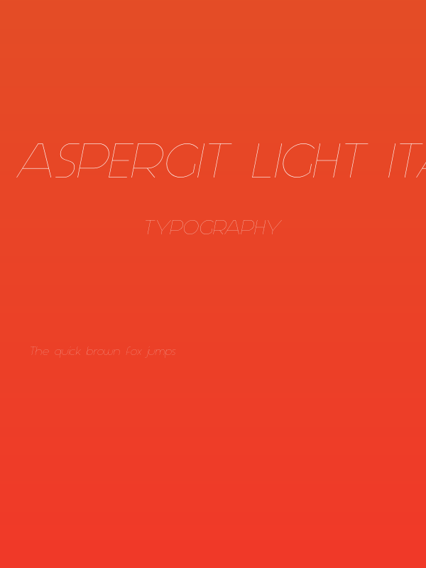 Aspergit Light Italic Poster