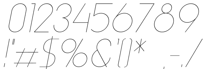 Aspergit-LightItalic Font OTHER CHARS