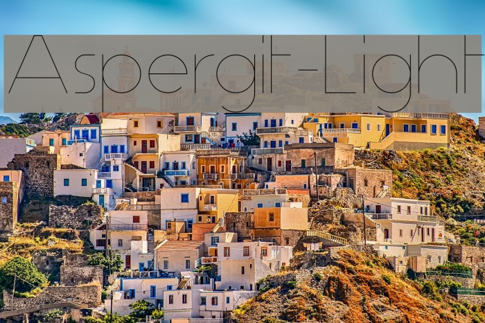 Aspergit-Light Font examples
