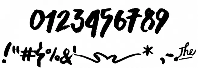 Asphalts Brush Font OTHER CHARS