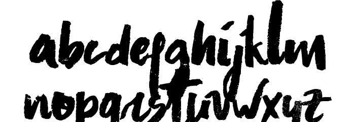 Asphalts Brush Font LOWERCASE