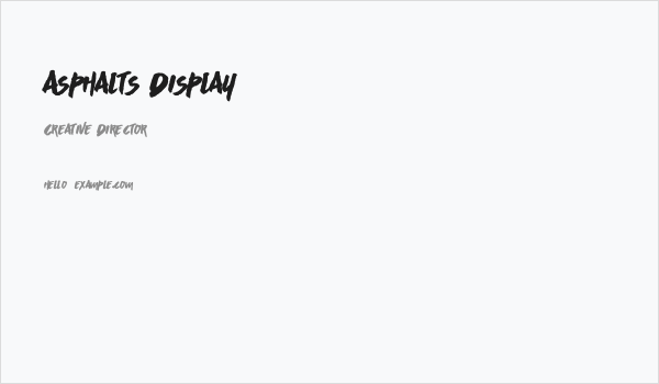 Asphalts Display Business Card