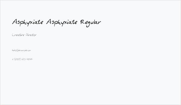 Asphyxiate Asphyxiate Regular Business Card
