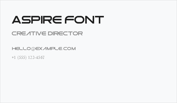 Aspire Font Business Card