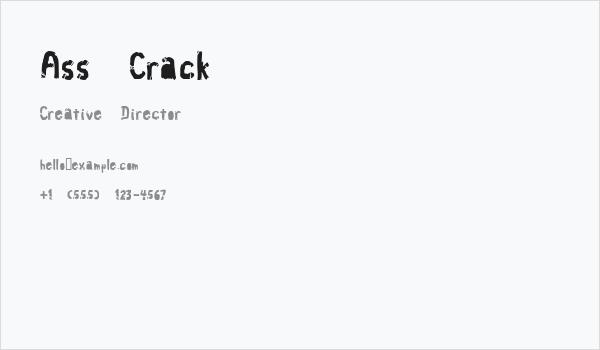 Ass Crack Business Card