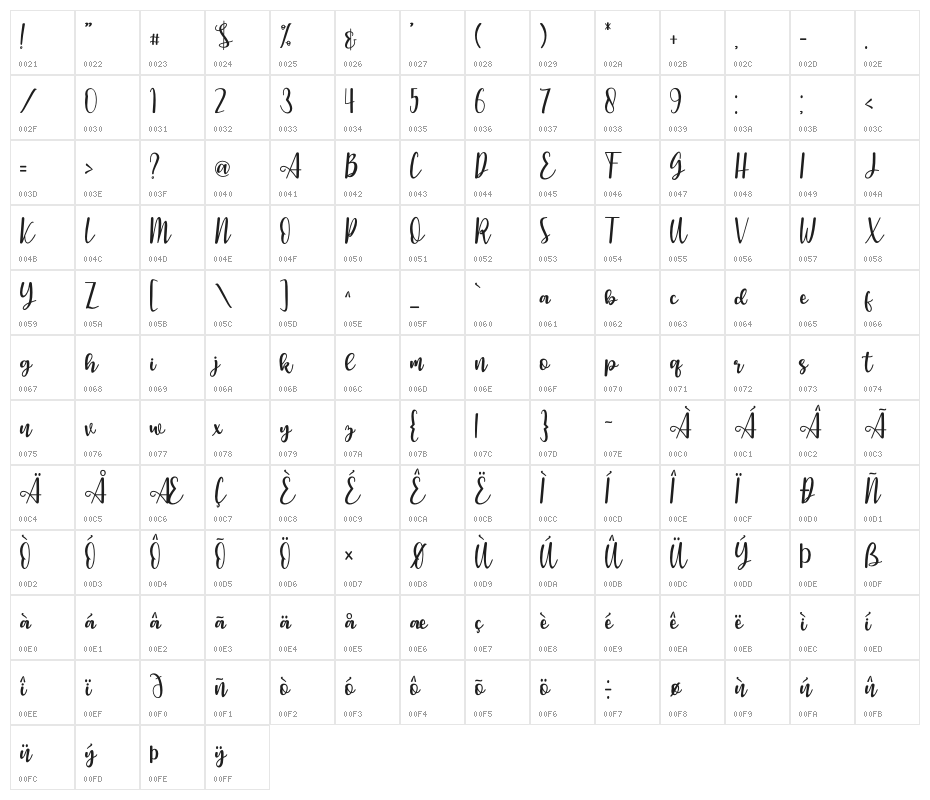 Assasins Character Map