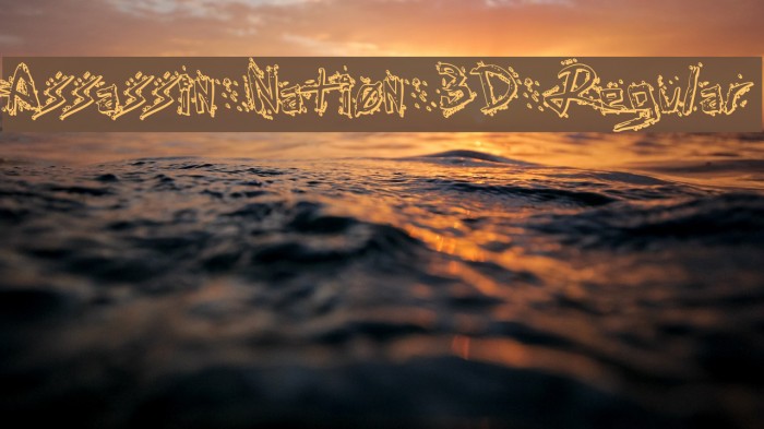 Assassin Nation 3D Regular Font examples