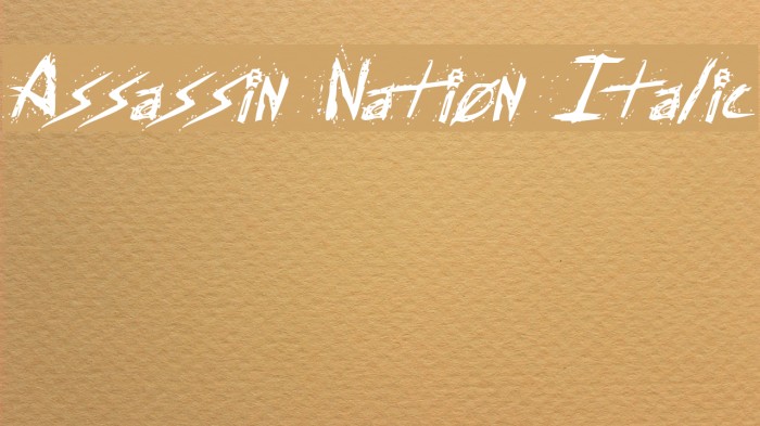 Assassin Nation Italic Font examples