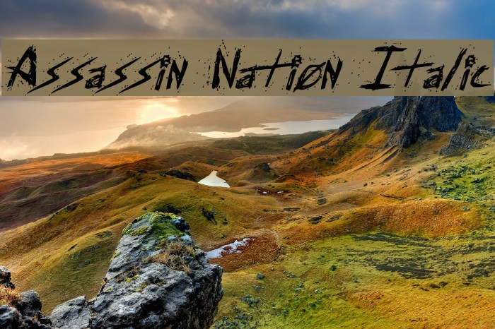 Assassin Nation Italic Font examples