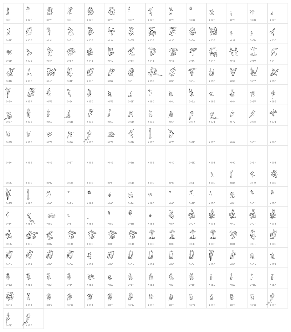 Assassin Nation Outline Regular Character Map