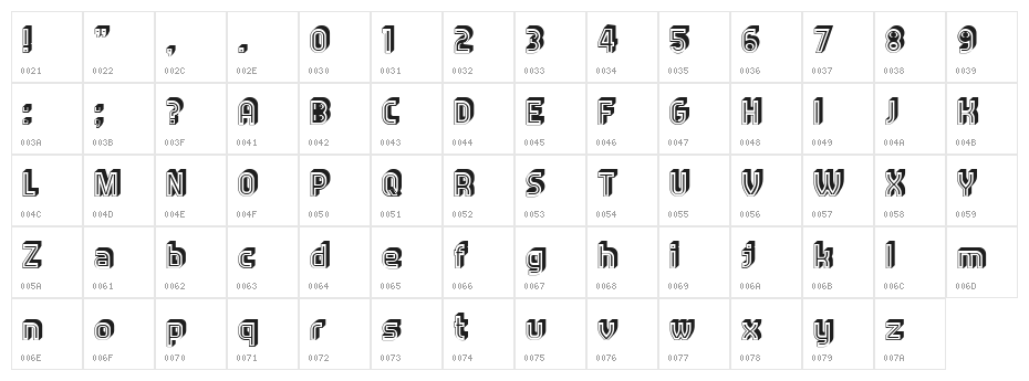 Assault Regular Character Map