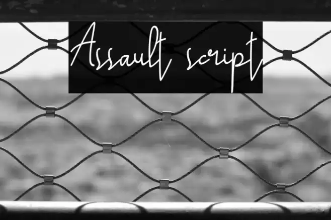 Assault script Font examples