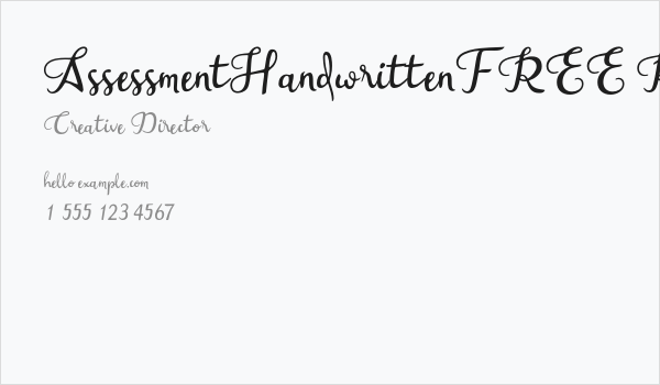 AssessmentHandwrittenFREE-Reg Business Card