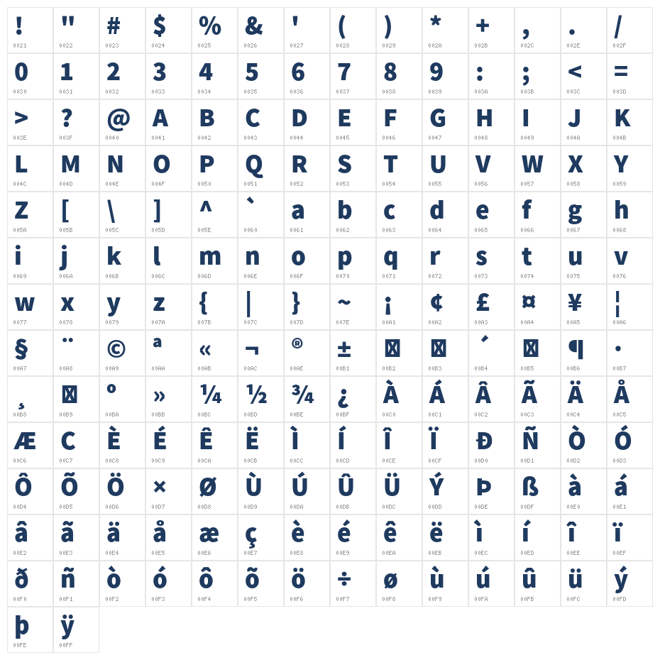 Assistant-ExtraBold1 Character Map