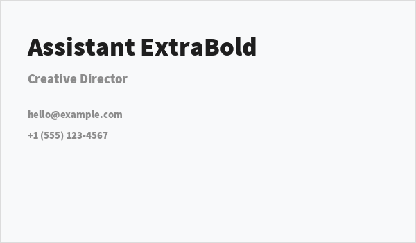 Assistant ExtraBold Business Card