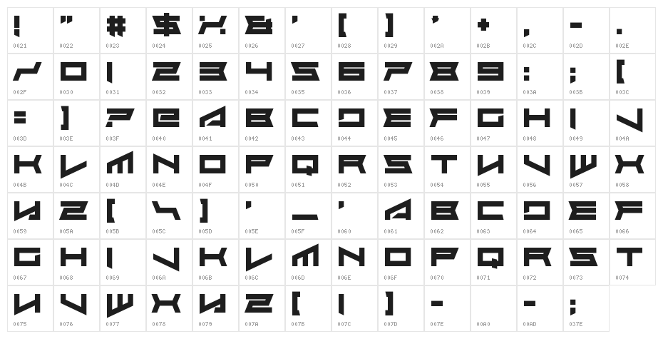 Assvssin Character Map