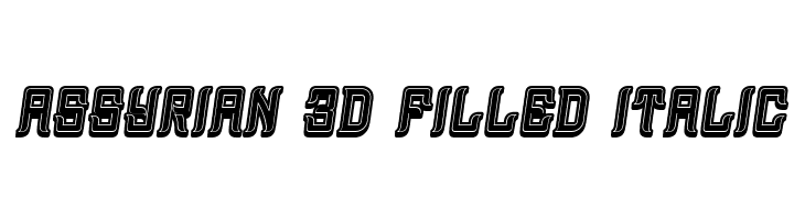 Assyrian 3D Filled Italic  नि: शुल्क फ़ॉन्ट्स डाउनलोड