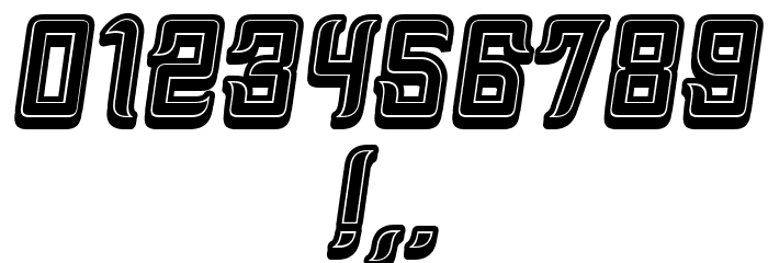 Assyrian 3D Filled Italic Font OTHER CHARS