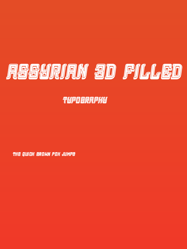 Assyrian 3D Filled Italic Poster