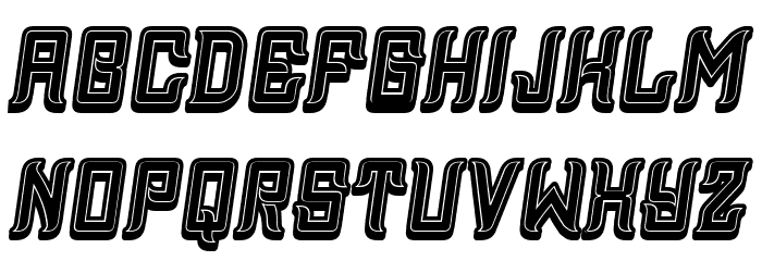 Assyrian 3D Filled Italic Font LOWERCASE