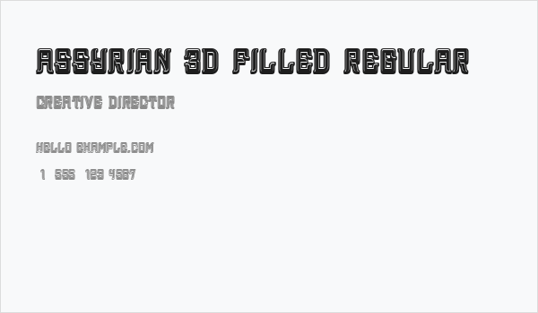 Assyrian 3D Filled Regular Business Card