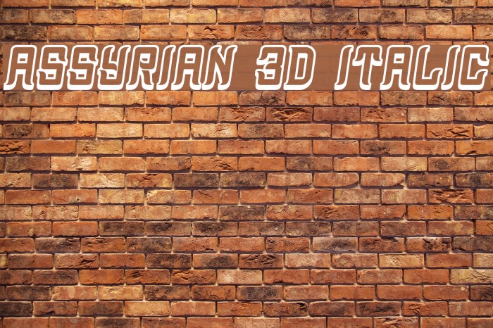 Assyrian 3D Italic Font examples