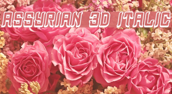 Assyrian 3D Italic Font examples