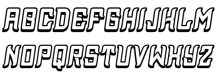 Assyrian 3D Italic Font LOWERCASE