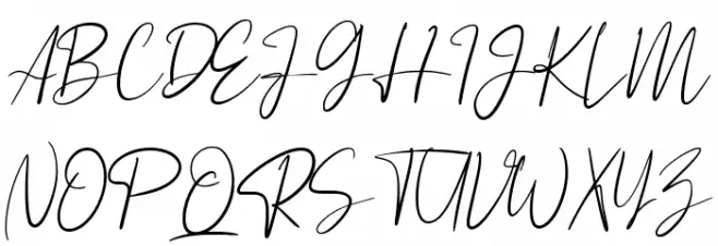 Astagina Signature Caratteri MAIUSCOLE