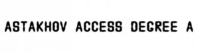 Astakhov Access Degree A  Frei Schriftart Herunterladen