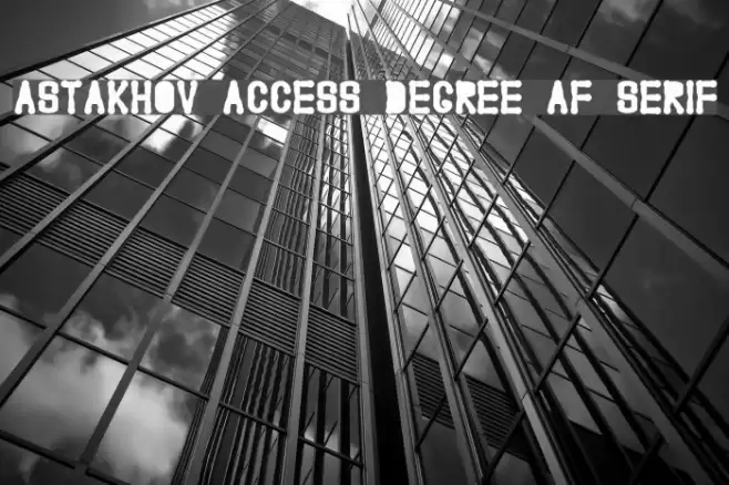 Astakhov Access Degree AF Serif Font examples