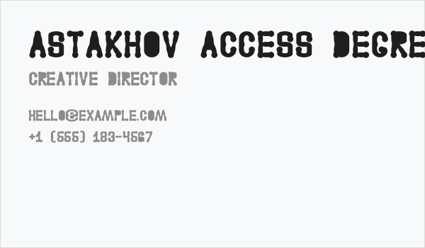 Astakhov Access Degree AF Serif Business Card