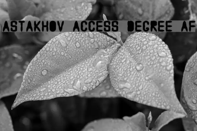 Astakhov Access Degree AF Font examples